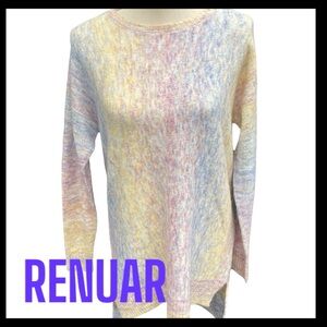 NWT Renuar Pink Combo Crew Neck Hi-Lo Sweater (XS/S)